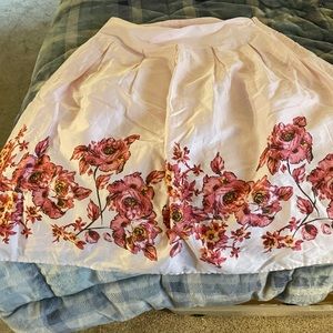 Pink floral skirt